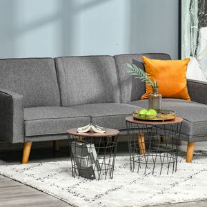Set of 2 Durable <b>Black</b> <b>Round</b> Accent <b>Side</b> <b>Tables</b> Nesting End <b>Tables</b> with Storage Removable Top for Living Room Bedroom - Product Image 2