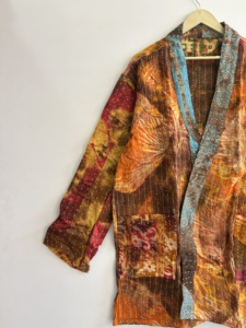 Vintage Kantha Quilted Jacket Tie Dye Handmade Boho Short Kimono Jacket - Product Image 4