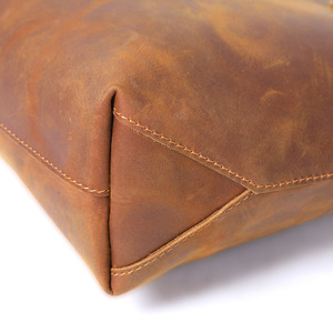 Handmade High Quality Women's Waterproof Zipper & Open Closure Genuine Leather Shoulder Tote Bag Handbag - Product Image 3