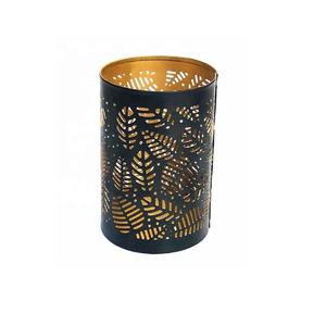 Juego de 3 velas de luz de té votivas de Metal de alta calidad, decoración de mesa con patrón de hojas, decoración festiva para sala de estar, soporte de luz de té - Product Image 5