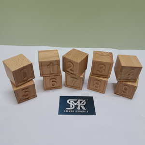 Bloques de Aprendizaje de Números de Madera Premium del 0 al 9 para Niños, Juguete Educativo Estilo Montessori, Madera de Haya No Tóxica, Cuadrados - Product Image 5