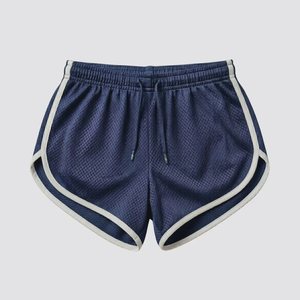 Shorts Deportivos de Malla Azul para Mujer, Transpirables, de Secado Rápido, para Gimnasio y Fitness, con Ribete en Contraste, OEM, ODM, al por Mayor - Product Image 3