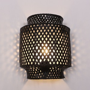 Circle Ring Lamp Wall Hanging Sconces Indoor Bamboo Sconce Natural <b>Lighting</b> Lamps for Bedroom Decoration - Product Image 5
