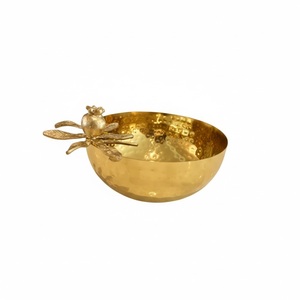 Handcrafted Eco-Friendly Aluminum Modern Luxury Wedding Serving Bowl Leaf Design Decorative Home Decor <b>Table</b> Centerpiece - Product Image 1