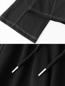 Men's Sportswear Set Solid Color Versatile Turtleneck POLO Sweatshirt Straight-Leg Long Pants Fleece 100% Cotton Quick Dry - Product Image 6
