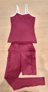 Ensemble de yoga pour femmes en spandex/nylon respirant et doux, style unique, qualité supérieure, prix bas, 2 pièces, séchage rapide, taille élastique - Product Image 1