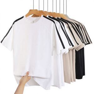 Bulk Wholesale 240 Grams Loose Plus Size <b>Men's</b> Gym Running Sorona Embroidered Knitted Cotton Quick Dry Breathable T-Shirts - Product Image 2
