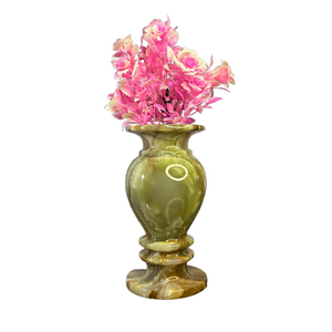 Vase à fleurs en marbre traditionnel pour décoration de table, fabrication professionnelle, vases en onyx marbré classiques faits à la main - Product Image 1