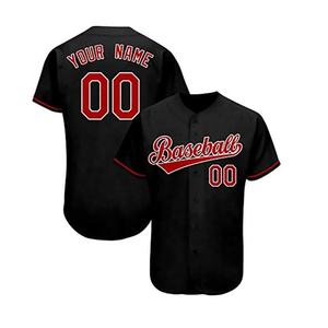 Ensemble uniforme de baseball personnalisé imprimé par sublimation pour homme – Maillot noir, pantalon gris, chaussettes rouges – Polyester anti-humidité, style hip-hop - Product Image 2