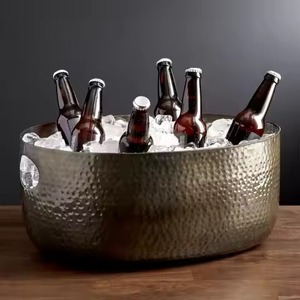 Premium Metal Ice Beverage Tub Stainless Steel Party Cooler Bucket <b>Wine</b> Beer Chiller Tub Bar Catering Serving Use - Product Image 2