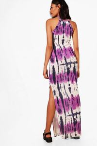 Robe imprimée décontractée de style personnalisé Robe décontractée grande taille pour femmes Robe grande taille à col en O à volants sur le devant - Product Image 6