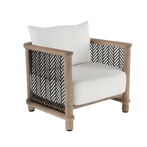 Luxury Nordic Garden <b>Armchair</b> Sculpted Wood Frame Lounge Seating for Interior Design and Hospitality Projects - Product Image 1
