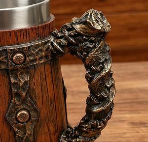 Taza de Madera Vikinga Religiosa Ecológica de Gran Venta con Asa Pulida para Café, Té, Cerveza, Estilo Ángel - Product Image 4