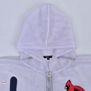 Sudadera con Capucha y Cremallera para Hombre, Diseño Personalizado, Bordada, Transpirable, Informal, de Verano, con Diseño de Pájaro Cardenal Blanco y Letras, 100% Algodón - Product Image 5