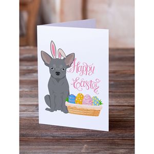 Blue Chihuahua Whimsical A7 Tarjetas de felicitación de Pascua Paquete de 8 tarjetas de nota en blanco con sobres Tamaño 5x7 - Product Image 2