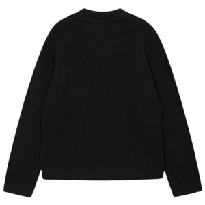 Camisa de punto de ganchillo para hombre con bolsillos, manga larga, abotonada, informal, tejido texturizado, suministro al por mayor OEM - Product Image 2