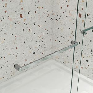 Porta doccia 6074 Bypass con 5/16 \ "in vetro temperato e porta scorrevole con finitura nichel spazzolato - Product Image 6