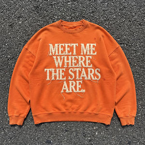 Sweat-shirt en molleton polyester/coton pour homme, vintage, effet vieilli, broderie, impression numérique hiver, 450 g/m², coupe oversize - Product Image 6