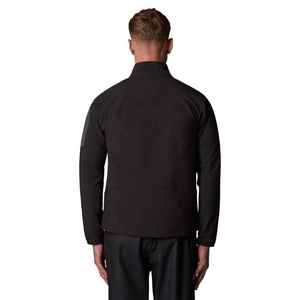 Veste en polaire noire pour homme, fermeture éclair, col montant, couleur unie, coupe-vent, polyester, coupe classique, pour l'automne - Product Image 2