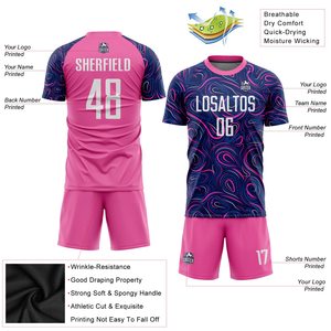 Ensemble d'uniformes de football personnalisés pour hommes, maillots respirants, vestes et survêtements avec impression du logo de l'équipe, service OEM - Product Image 2