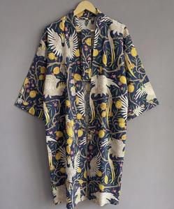 Robe japonaise pour femmes, en mousseline respirante, à manches longues, robe midi ample pour femmes, à manches trois quarts, style chinoiserie - Product Image 1