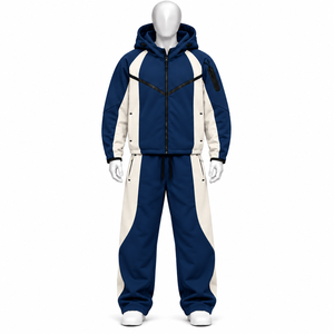 Ensemble de survêtement imprimé à capuche pour homme, style streetwear automne, respirant, léger, coupe-vent, logo personnalisable AMSEC INDUSTRY - Product Image 1