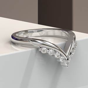 Anillo de Boda de Moissanita en Forma de Corazón de Oro Blanco Vintage para Mujer |   Anillo Apilable |   Certificado por IGI |   Anillo de Compromiso a Juego - Product Image 2