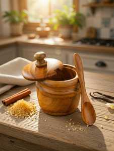 Pot à sel en bois compact avec couvercle sécurisé – Solution de rangement élégante pour cuisine, garde-manger, table à manger et aliments - Product Image 3