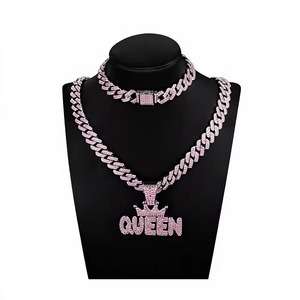Cadena de Moissanita VVS estilo Hip Hop con efecto helado, de Plata de ley 925, Collar tipo tenis de eslabones cubanos personalizado, con engaste de garra certificado, Joyería fina - Product Image 1