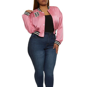 Chaqueta bomber de satén personalizada de primera calidad para mujer, top ventas, informal, de invierno. - Product Image 5