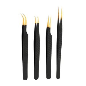 Pinzas de Precisión para Pestañas Ryzer Studio, de Acero Inoxidable, Punta Suave, 10 mm de Longitud, para Aplicación de Extensiones de Pestañas (Modelo - Product Image 1