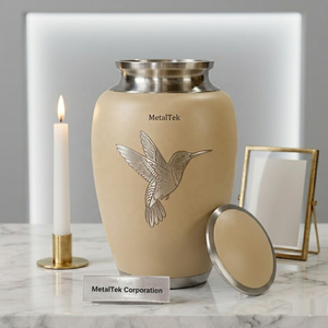 High Quality Aluminium Cremation Urns Custom Hummingbird Engraving Decorative Funeral Memorial Ashes Metal Keepsake Burial <b>Jars</b> - Product Image 1