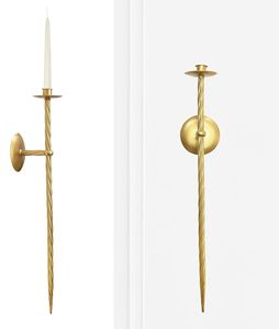 Candelabro de pared de metal con doble brazo, soporte decorativo de hierro para sala de estar, comedor y decoración de eventos - Product Image 1