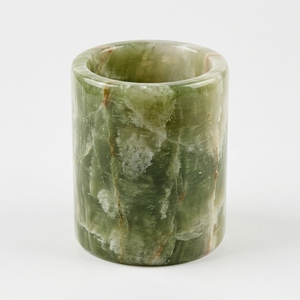 Natural <b>Green</b> Onyx Marble Engraved Carved Round <b>Pen</b> Holder Cup Polished Ornament Home Decoration Desk Decor - Product Image 1