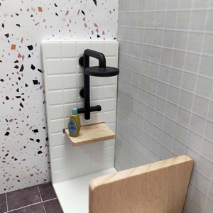 Unisex 1:12 Miniature <b>Shower</b> Room Furniture Toys Set (Wood & Plastic) for Dollhouse Decorations Ages 14+ - Product Image 6