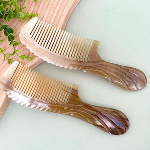 Peine para Barba de Cuerno de Búfalo Ecológico, Moderno, con Dientes Grandes, Mango Negro, Hecho a Mano en India, Regalo de Boda, para Salón - Product Image 4
