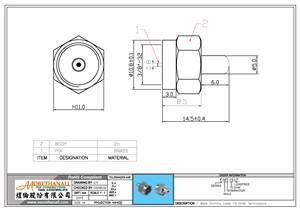 F-MT-75 F Connector Male <b>Dummy</b> <b>Load</b> 75 Ohm Coaxial Termination Plug - Product Image 2