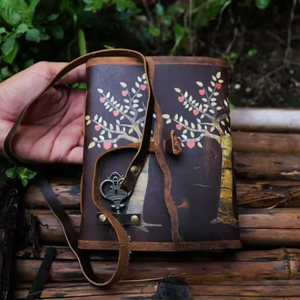 Carnet en cuir Arbre de Vie Mystique, fait main, pour femmes, journal de voyage, carnet de croquis vierge pour notes et grimoires - Product Image 2