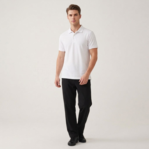 Camisetas Polo de Spandex para Hombre al por Mayor, en Dos Colores: Azul Pastel Suave y Blanco Clásico, de Novenza - Product Image 2