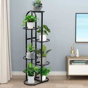 Support à fleurs moderne en métal avec étagères irrégulières pour plantes d'intérieur et présentation décorative - Product Image 3