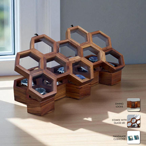 Caja de Presentación de Madera para Relojes de Lujo, Organizador de Exhibición de Relojes de Madera con Cerradura y Llave de AYAANS - Product Image 2