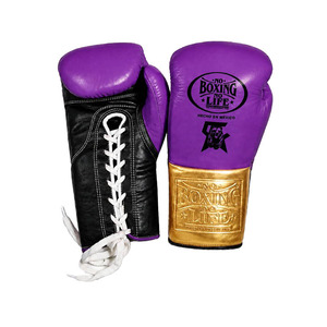 Guantes de Boxeo de Cuero 'No Boxing No Life' en Tendencia, Amarillo y Negro con Cordones, Logotipo Grabado, Hecho en México, Equipo de Entrenamiento para Adultos - Product Image 5