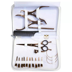 Professional Rose Gold Hair Extension Tools Kit – Micro Ring Beads Loop <b>Needle</b> <b>Threader</b> Crochet Hook Pliers Set for Salon Use - Product Image 2