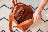Mochila Portátil Vintage de Cuero Genuino Hecha a Mano al por Mayor, de Grano Completo, para Viajes, Negocios y Uso Casual, con Cremallera de Algodón