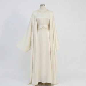 Ensemble Abaya de Luxe pour Femme, Style Mariage, en Crêpe Satin Respirant avec Strass, Manches Longues, Couleur Personnalisable, pour Fêtes Musulmanes - Product Image 1