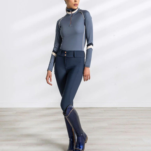 Vêtements d'équitation techniques de haute qualité, design personnalisé, chemise d'équitation à manches courtes, jodhpurs, spandex/polyester - Product Image 4