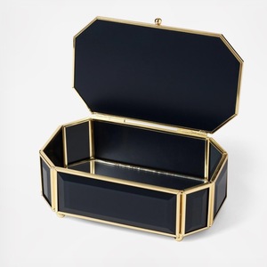 Caja Organizadora de Joyas de Lujo con Forma Hexagonal, de Latón y Vidrio Negro, con Vidrio Biselado, Último Modelo 2026 - Product Image 4