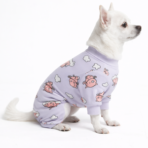 Pijamas para perros con estampado de cerdo volador, ropa de dormir suave y elástica para mascotas, ropa de dormir transpirable y acogedora para todas las estaciones, ropa de dormir para perros pequeños y medianos, ropa para interiores - Product Image 3