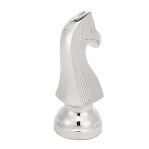 Silver Chess Horse Figurine Knight Piece Table <b>Object</b> Elegant Home Decor Shelf Cabinet and Tabletop Display From India - Product Image 5
