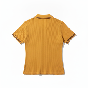 Suéter Polo de Punto de Lana de Manga Corta Estilo Universitario Clásico con Logotipo Personalizable de KD Knit Manufacturer para Mujer - Product Image 3